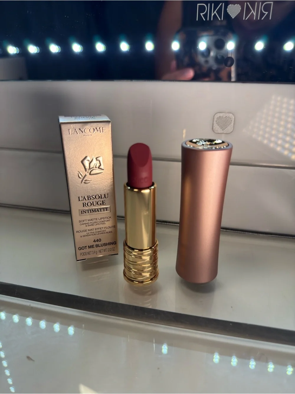 Lancôme L'Absolu Rouge Intimatte Lipstick - Got Me Blushing (Rose Red)